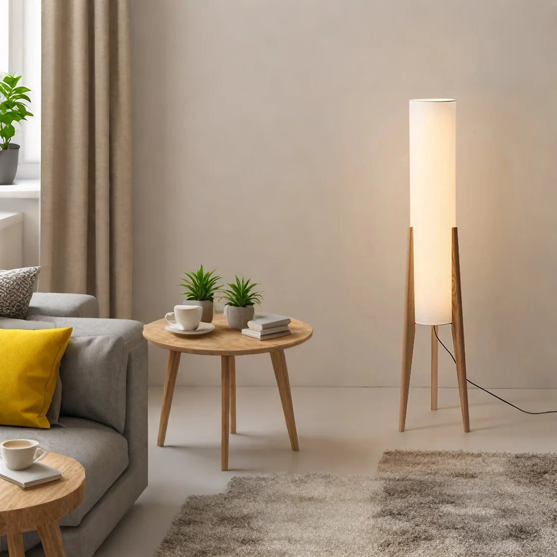 LumoraLicht Massive Walnussholz - Stehleuchte - LumoraLicht