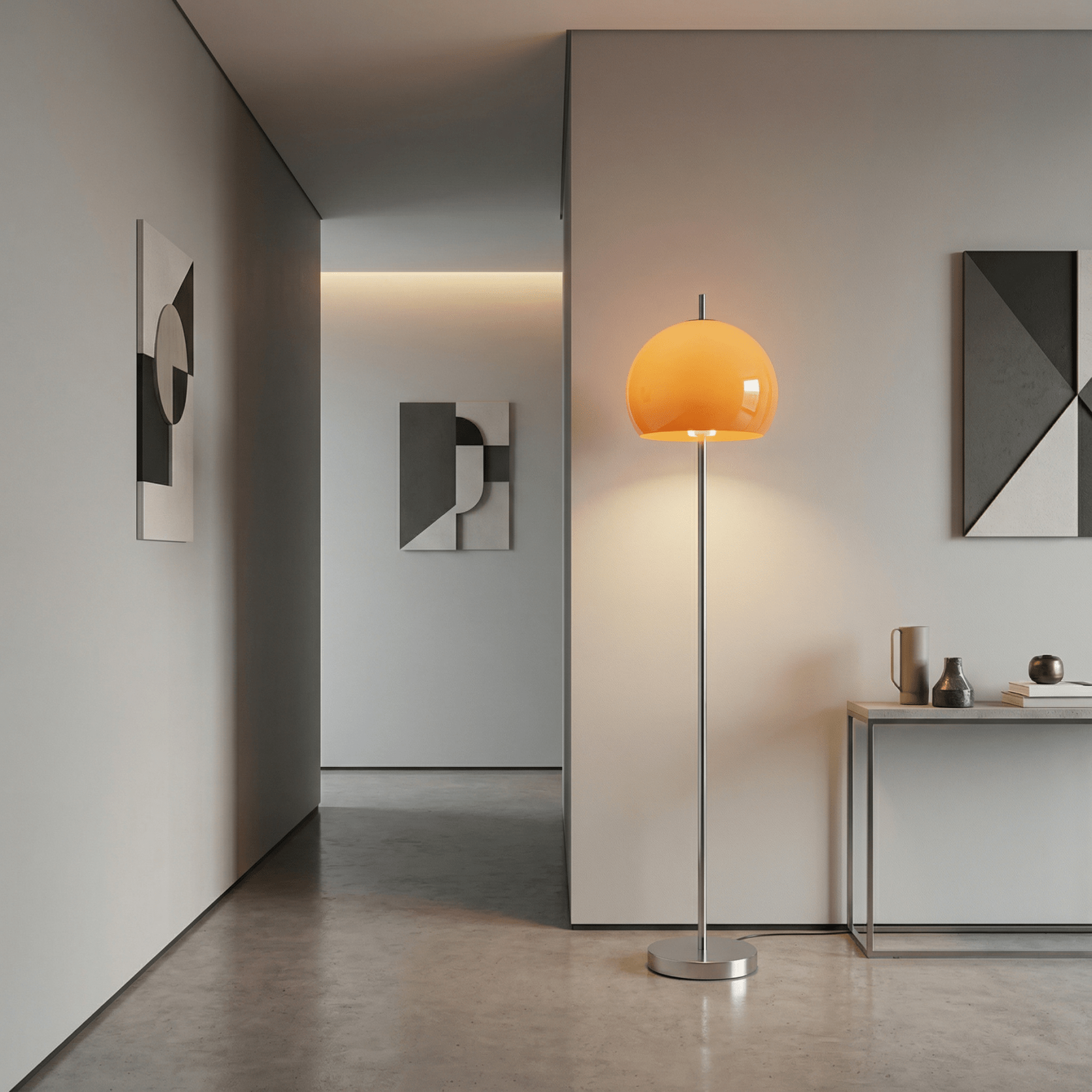 LumoraLicht Trendige runde Glas - Stehlampe - LumoraLicht