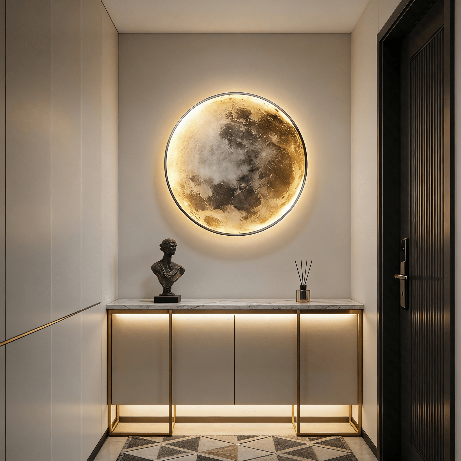 LumoraLicht Moderne runde Mond Wandlampe - LumoraLicht