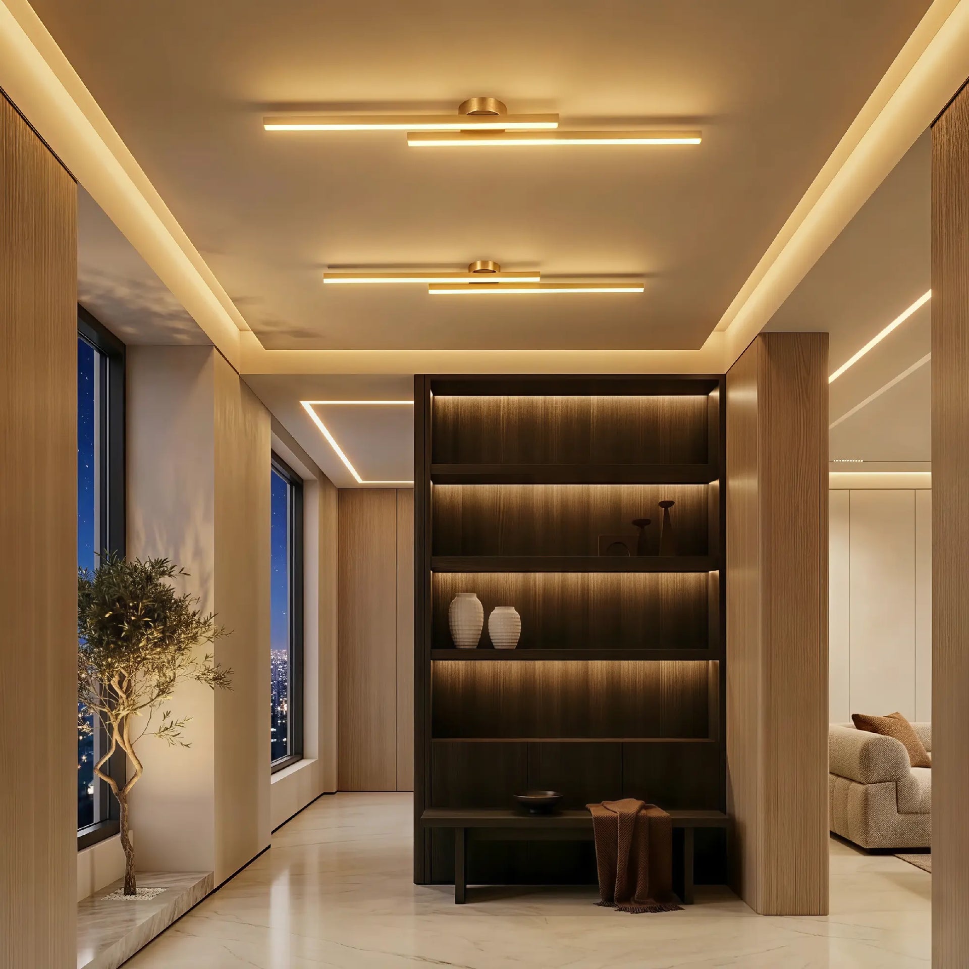 LumoraLicht LED Deckenleuchte Aluminium, moderne längliche Deckenlampe, 12W/24W/32W, 3000K–6000K, für Wohnzimmer Flur Schlafzimmer