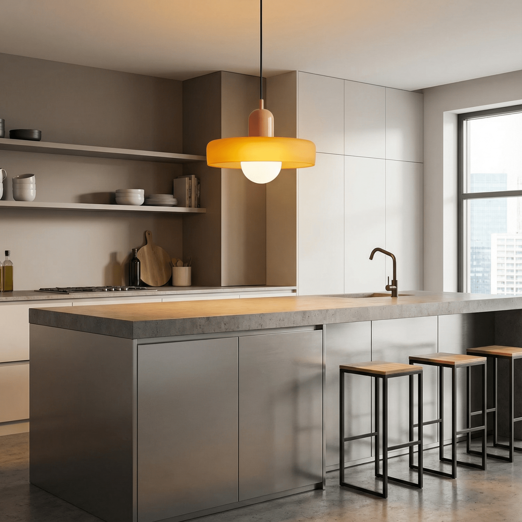 LumoraLicht Moderne Bauhaus Glas LED - Pendelleuchte - LumoraLicht