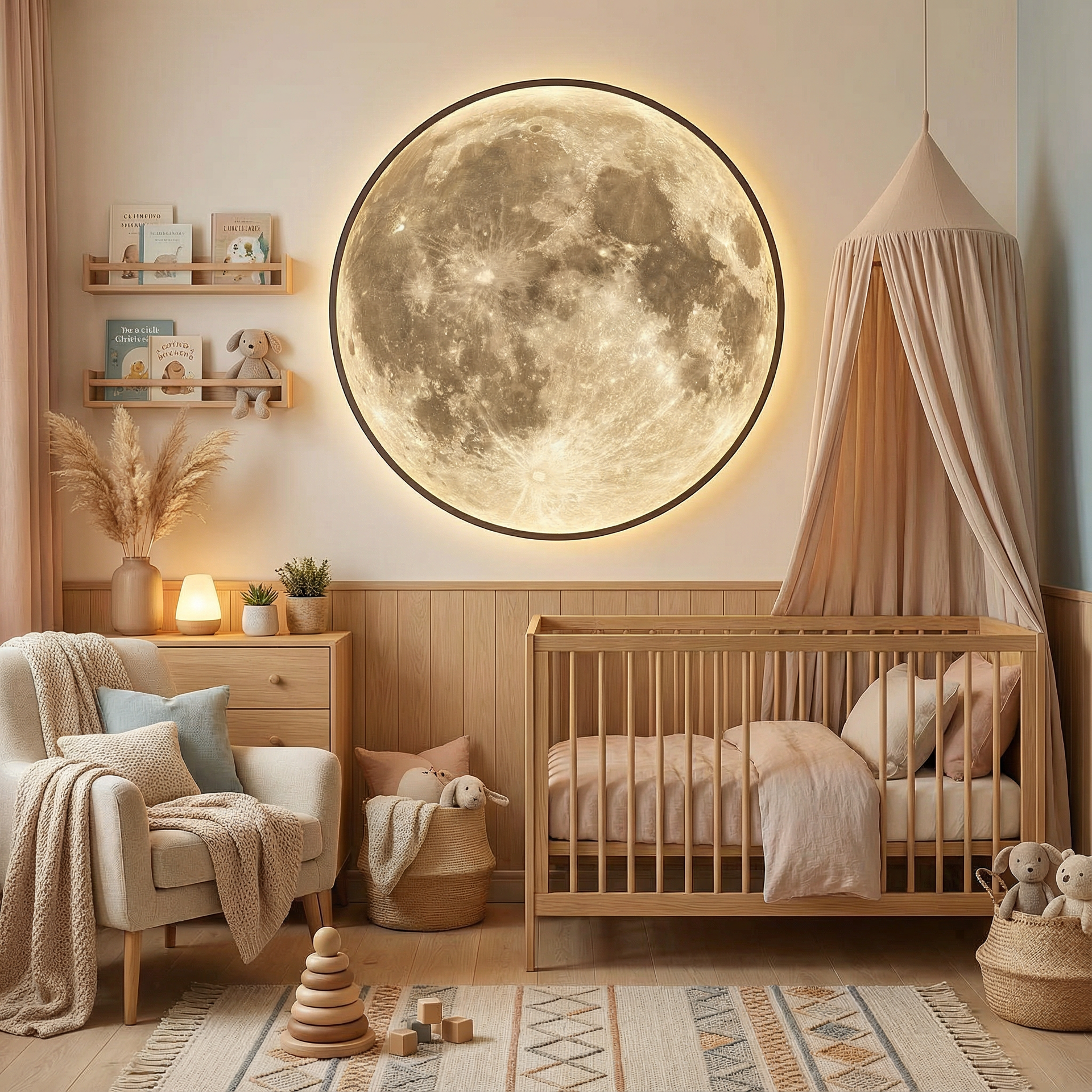 LumoraLicht Moderne runde Mond Wandlampe