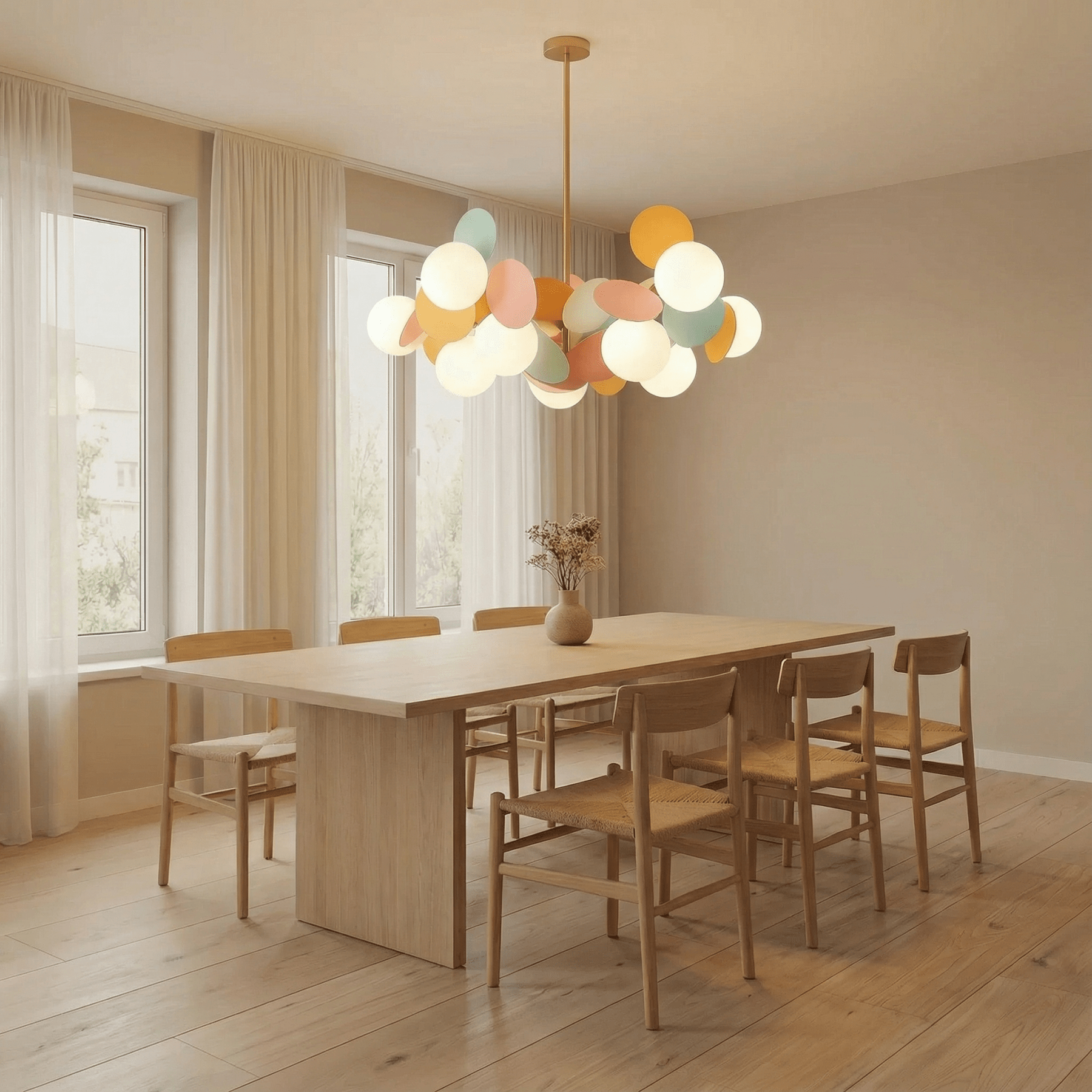 LumoraLicht Moderner Kronleuchter mit runden Glaskugeln - LumoraLicht