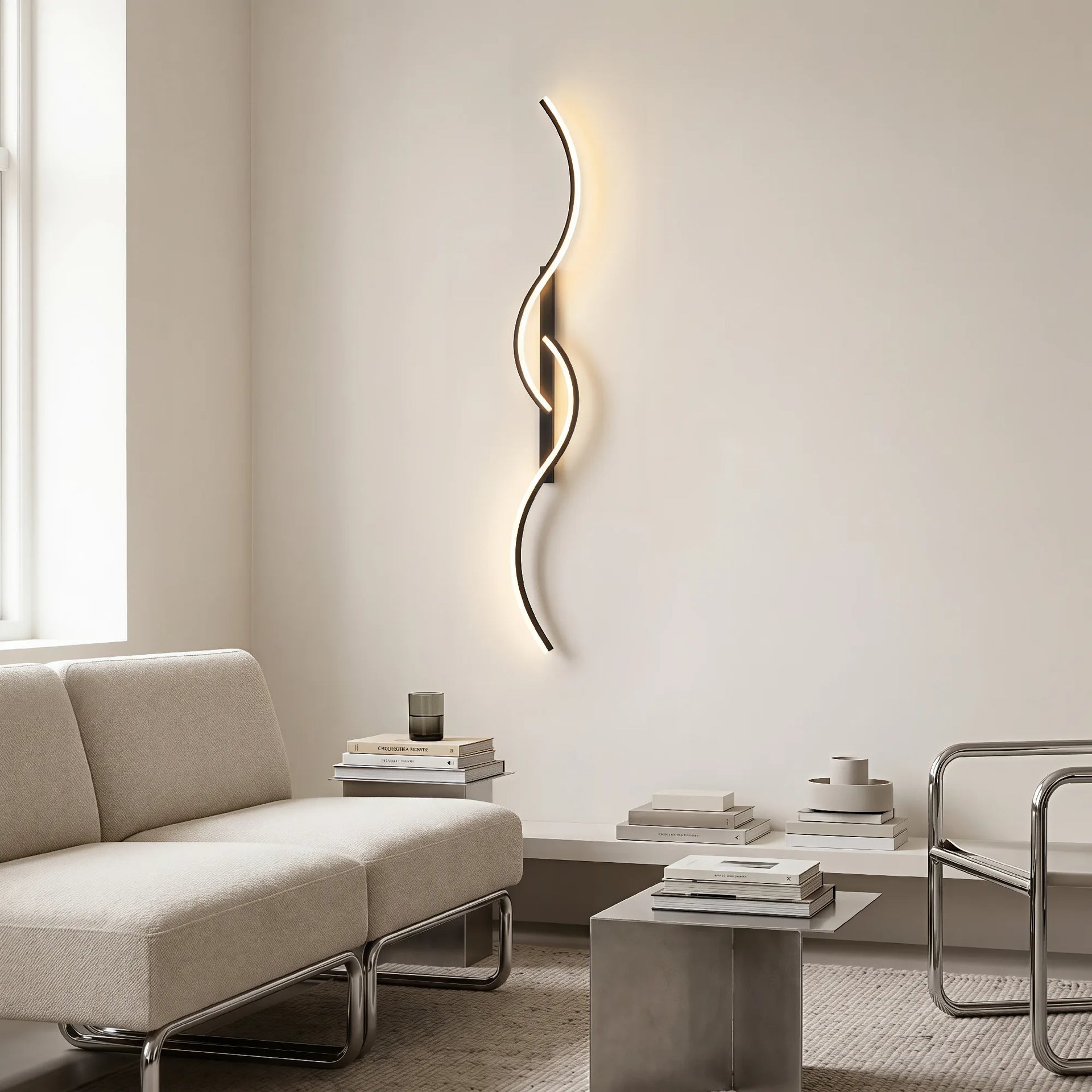 LumoraLicht Moderne LED Wandleuchte in Wellenform – Design-Wandlampe für Wohnzimmer, Flur & Schlafzimmer