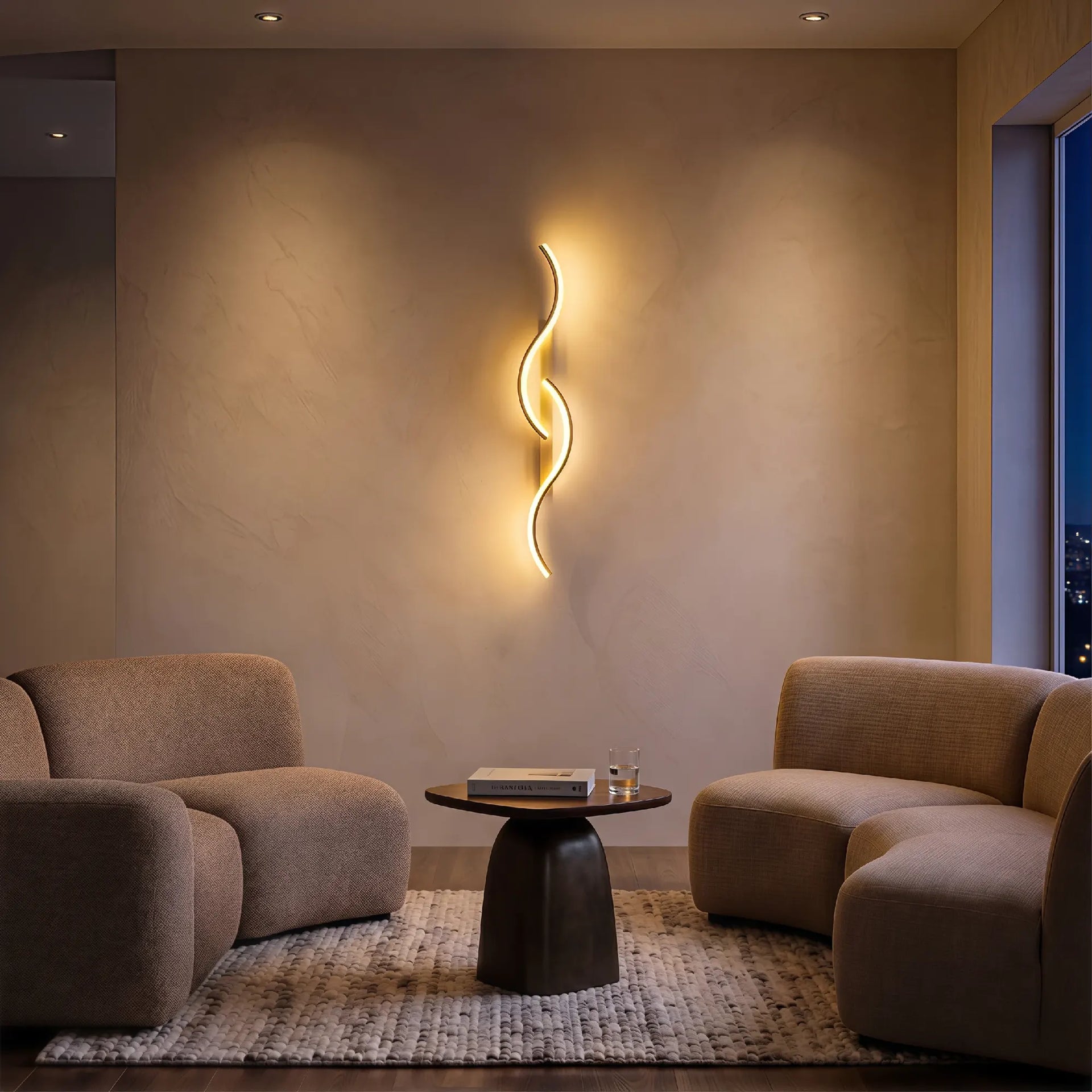 LumoraLicht Moderne LED Wandleuchte in Wellenform – Design-Wandlampe für Wohnzimmer, Flur & Schlafzimmer