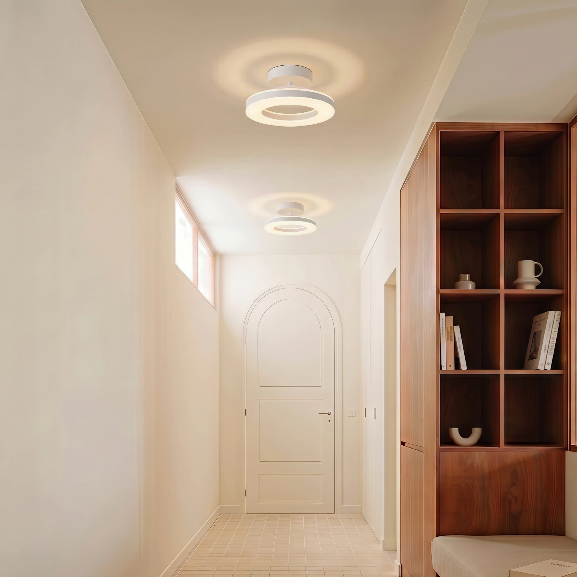 LumoraLicht Moderne Runde Metall LED Deckenleuchte für Flur, Wohnzimmer - Deckenlampe gold,rund,flach