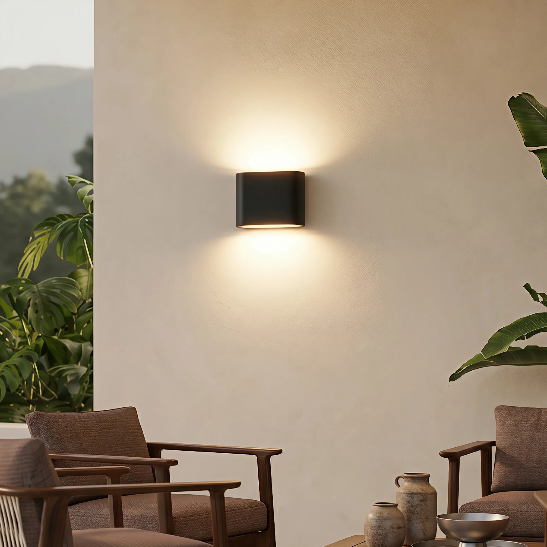 LumoraLicht Moderne Aluminium LED Wandleuchte für Flur, Eingangsbereich - Wandlampe Up & Down,Glas,zweiflammig