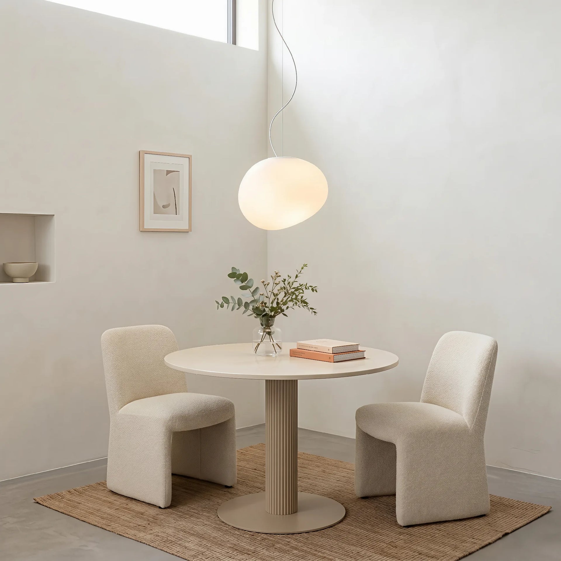 LumoraLicht Skandinavische Pebble Glas LED Pendelleuchte für Esszimmer, Wohnzimmer - Hängeleuchte warmweiß 3000K,Glas,rund