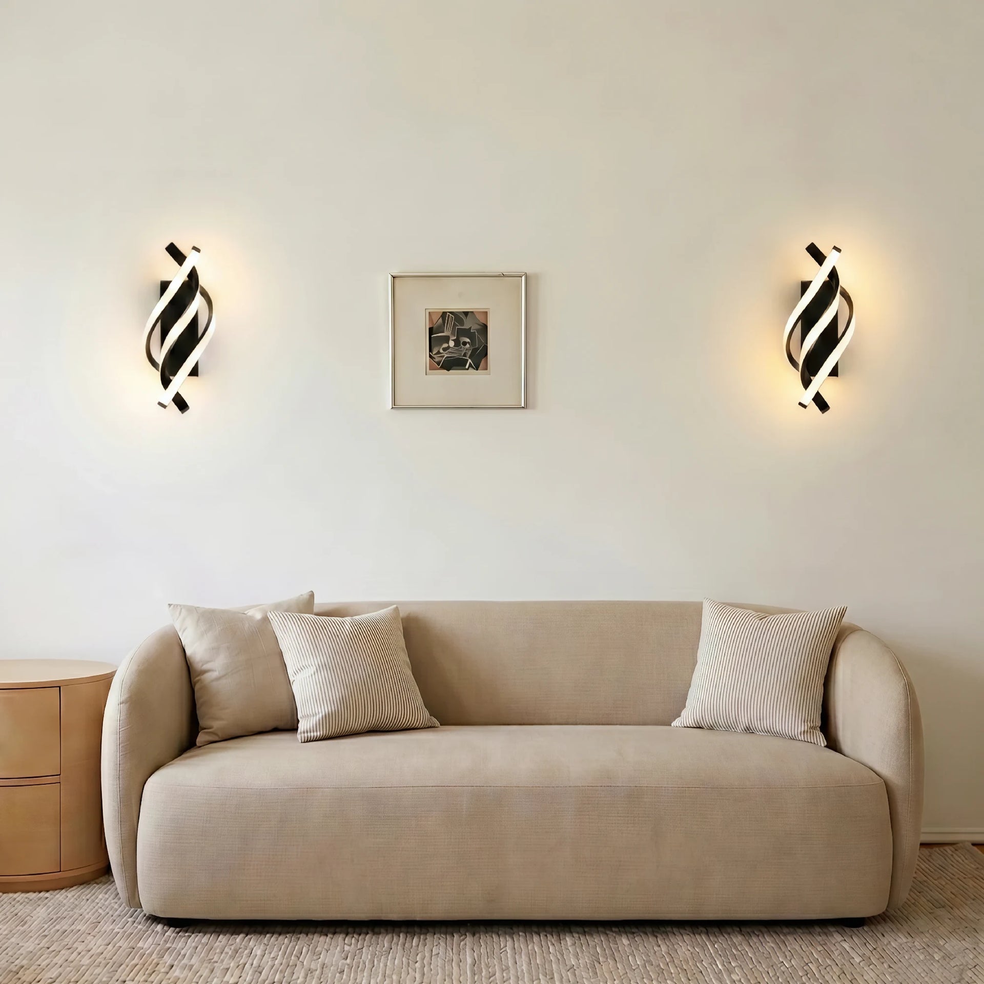 LumoraLicht Moderne Kreative Spiral Acryl-Metall LED Wandleuchte für Flur, Treppenhaus - Wandlampe stufenlos dimmbar,mit Fernbedienung,20W