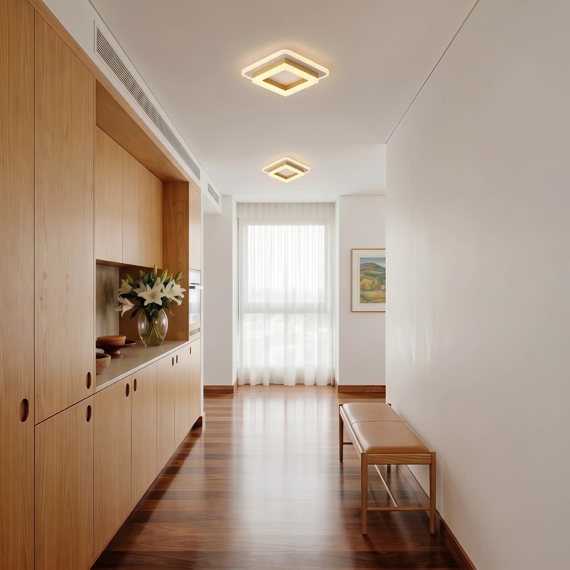 LumoraLicht Moderne Runde Metall LED Deckenleuchte für Wohnzimmer, Schlafzimmer - Deckenlampe Metall,rund