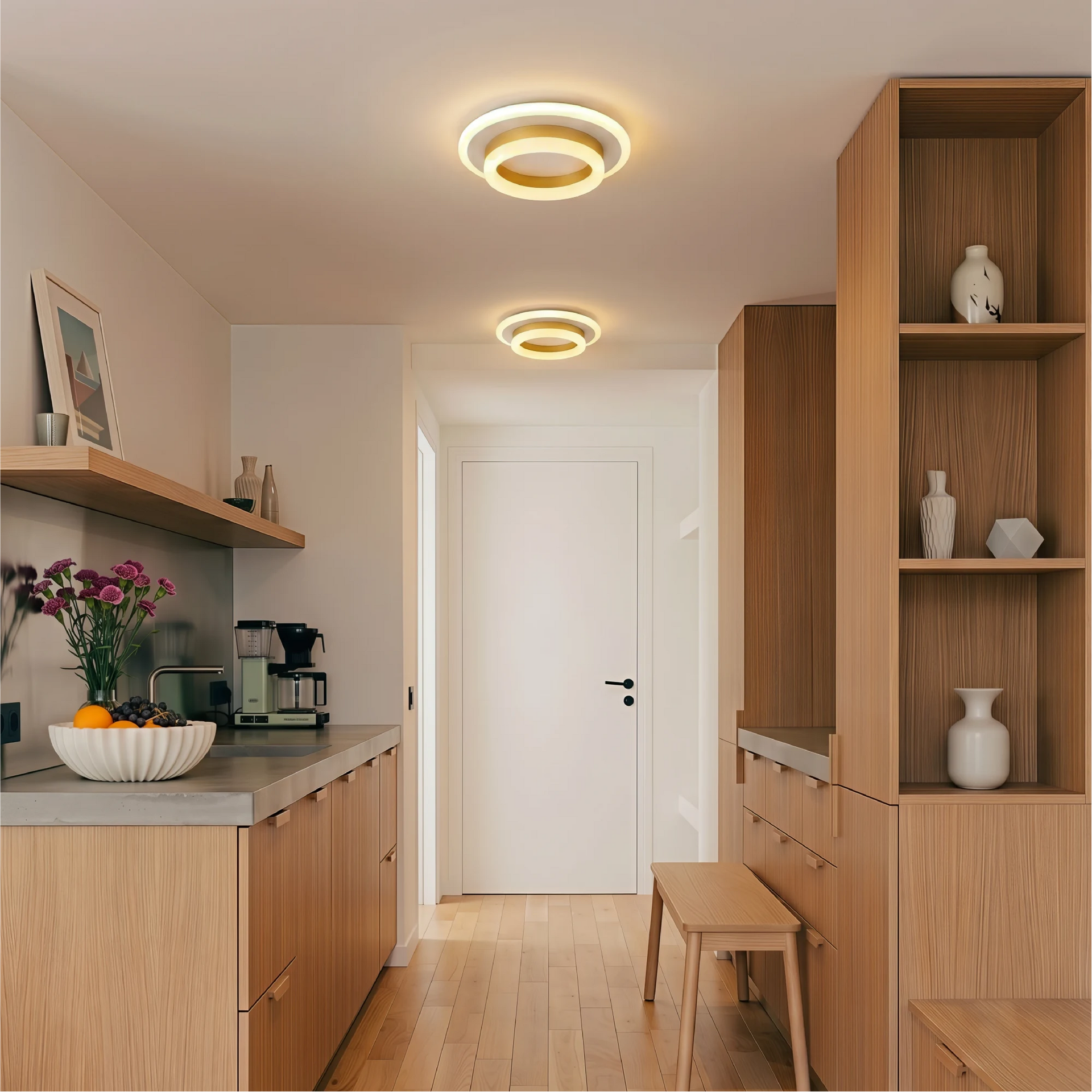 LumoraLicht Moderne Runde Metall LED Deckenleuchte für Wohnzimmer, Schlafzimmer - Deckenlampe Metall,rund