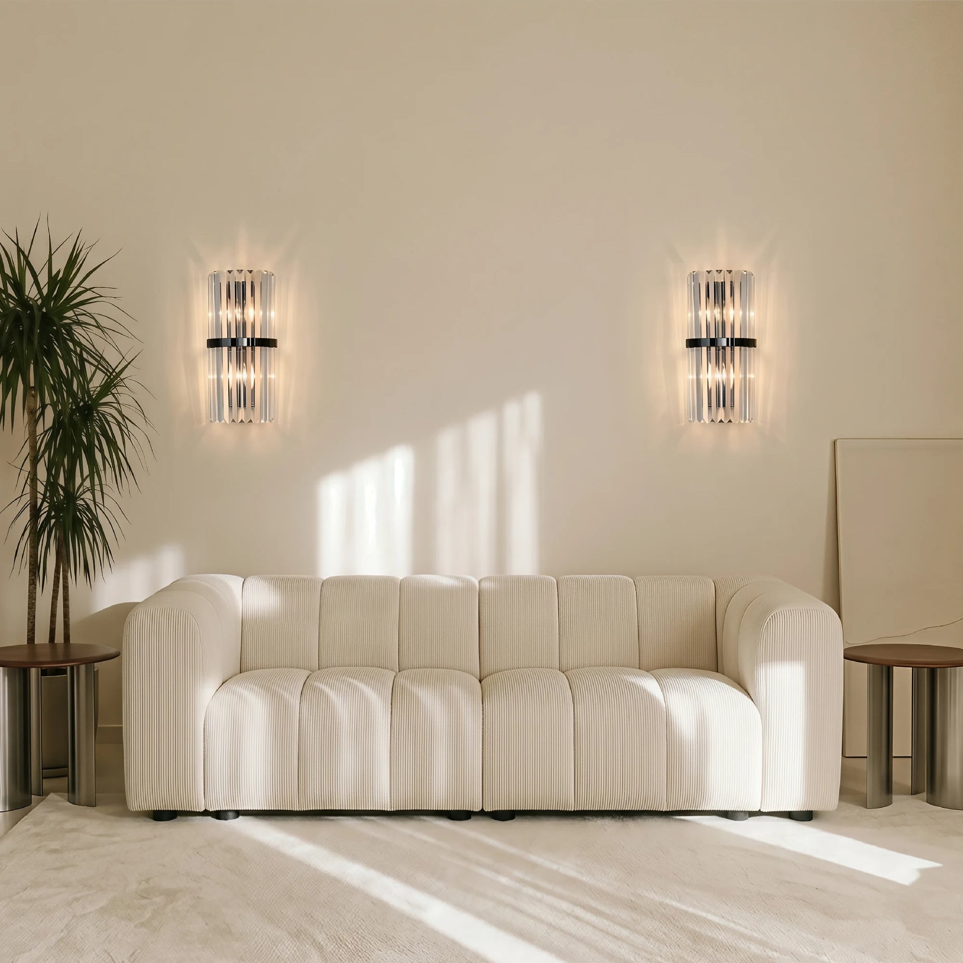 LumoraLicht Luxuriöse Wandlampe Aus Edelstahl Im modernen Chic