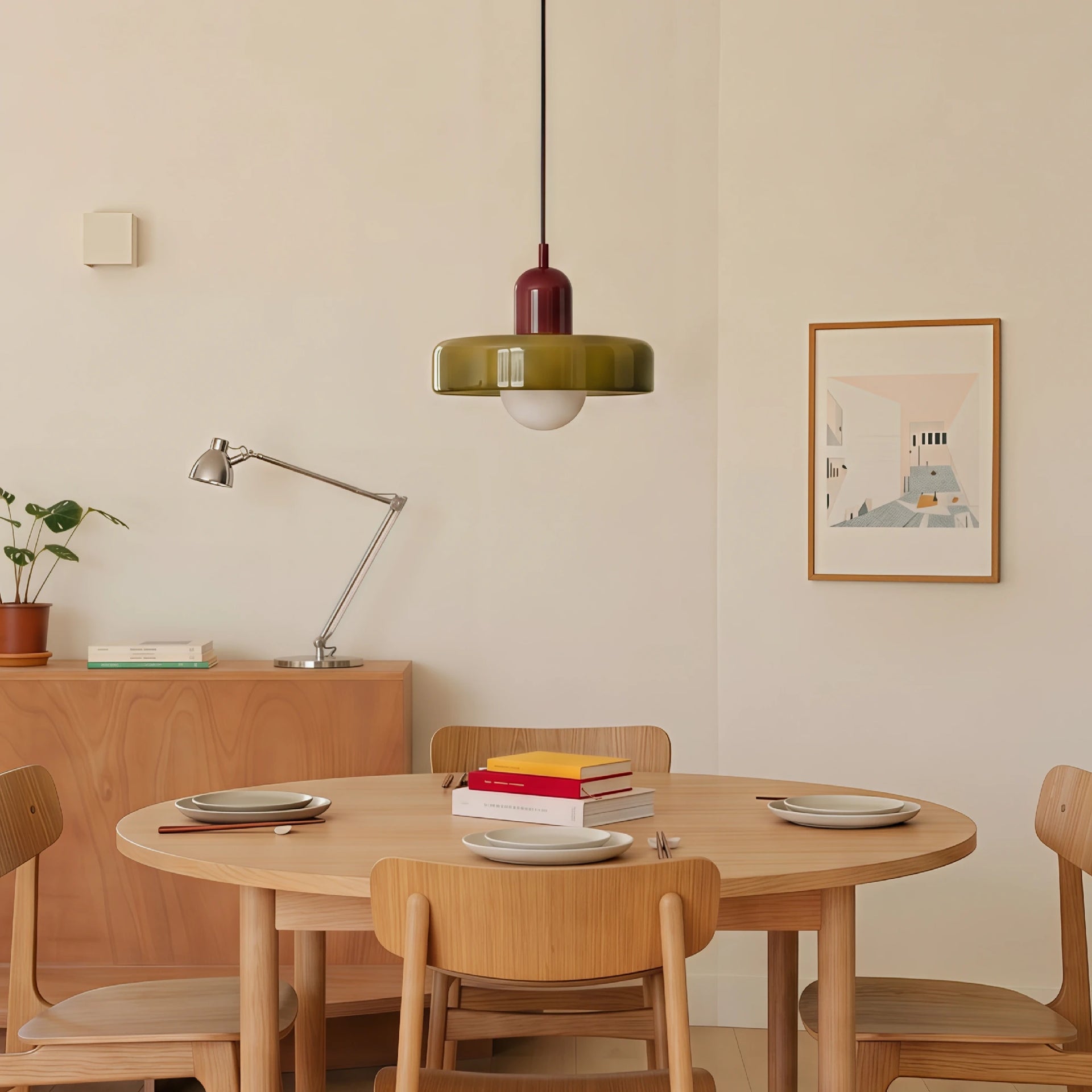 LumoraLicht Moderne Bauhaus Glas LED-Pendelleuchte