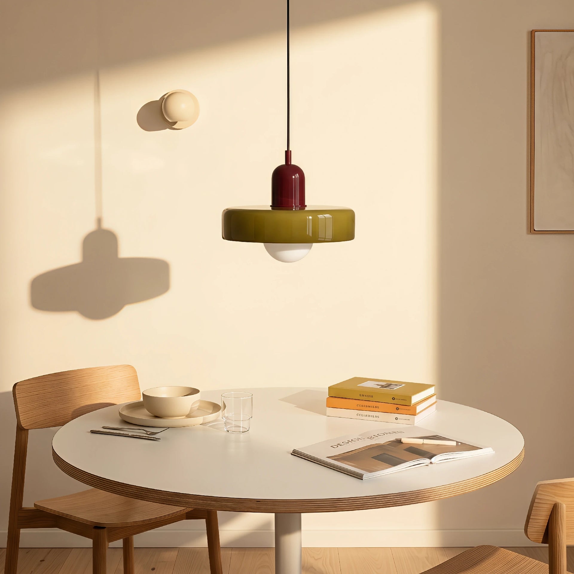 LumoraLicht Moderne Bauhaus Glas LED-Pendelleuchte