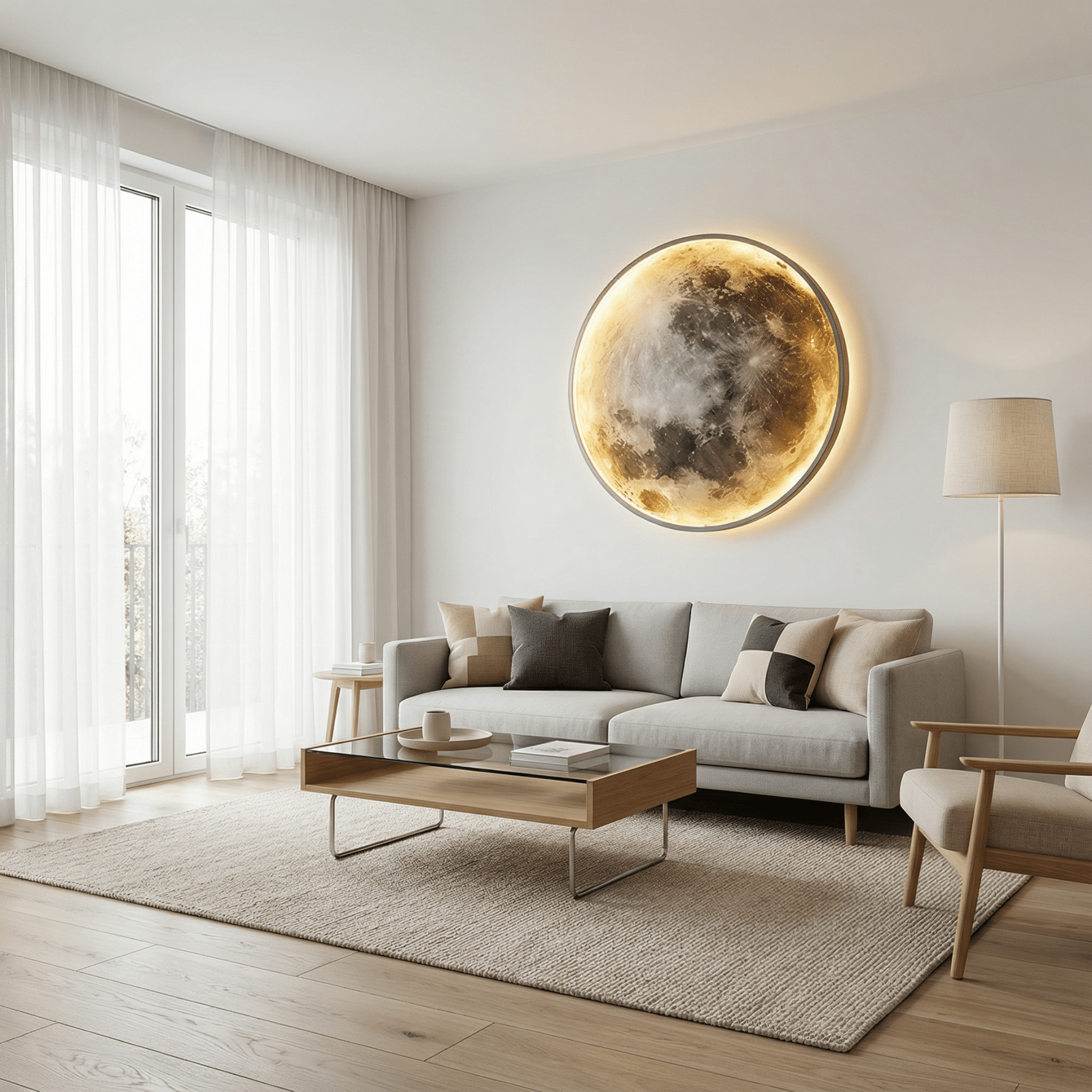 LumoraLicht Moderne runde Mond Wandlampe - LumoraLicht