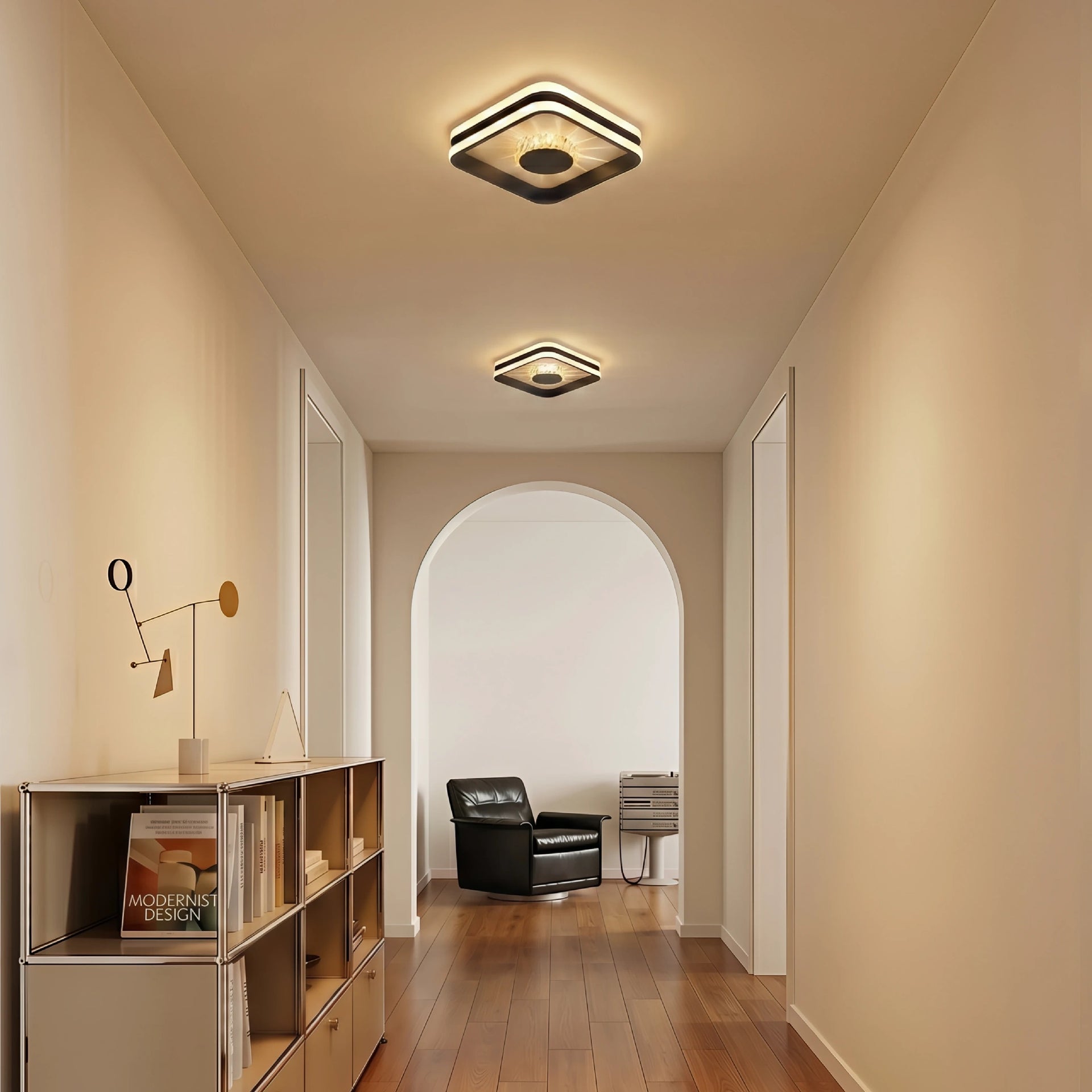 LumoraLicht Moderne Elegante Kristall LED Deckenleuchte für Wohnzimmer, Esszimmer - Deckenlampe gold,rund,eckig,3 Lichtfarben