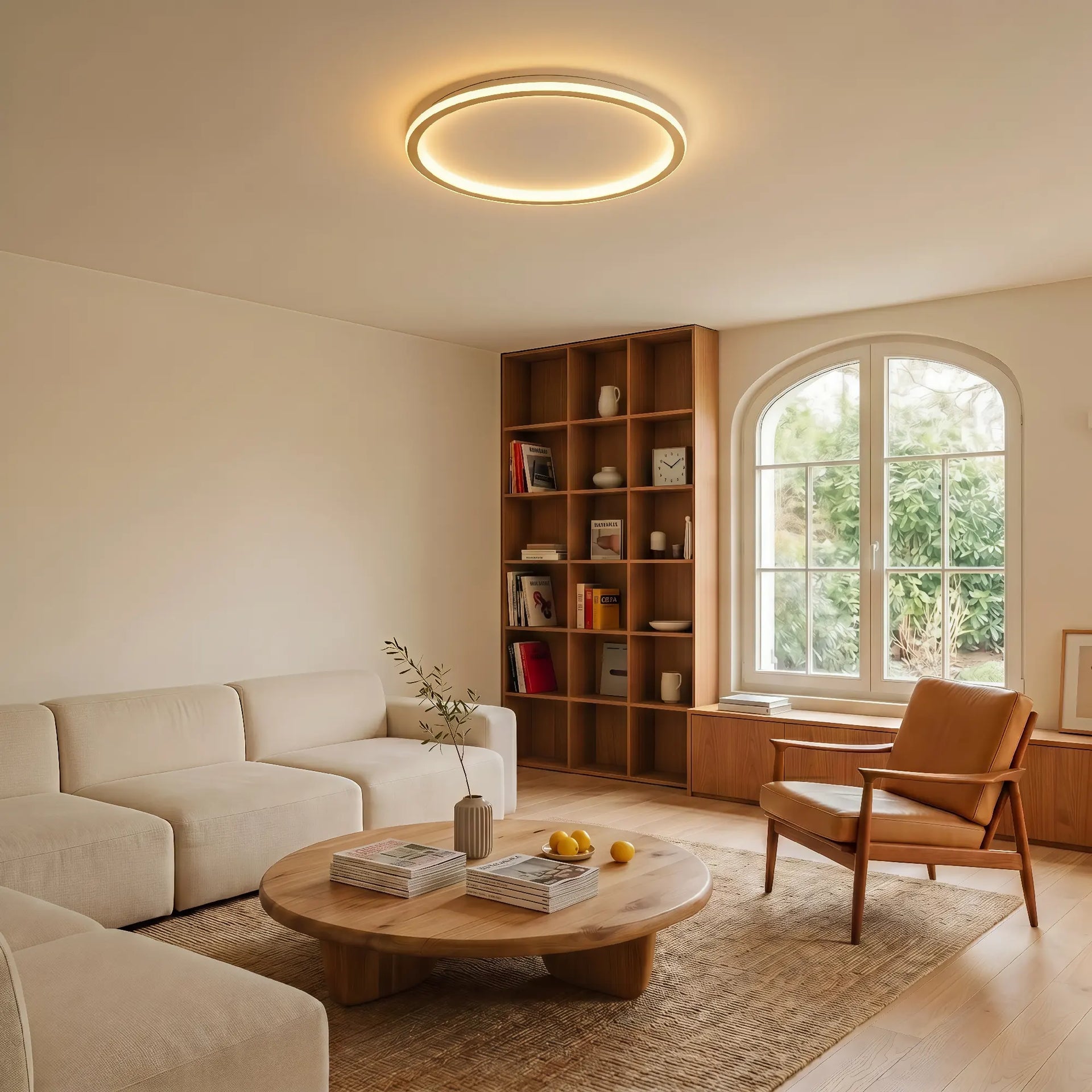 LumoraLicht Moderne Runde Metall LED Deckenleuchte für Wohnzimmer, Schlafzimmer - Deckenlampe,Metall,rund