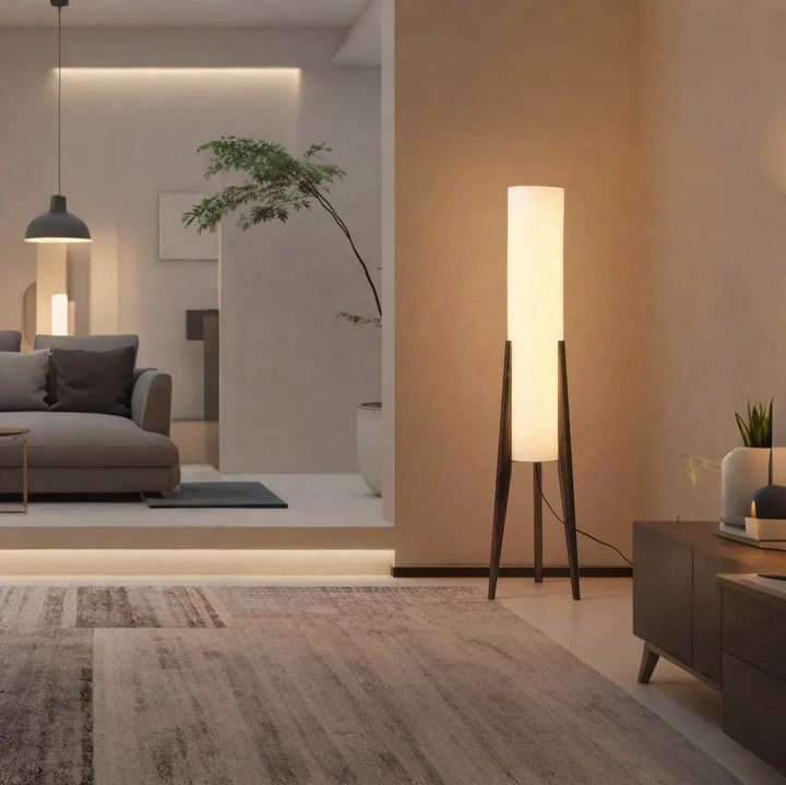 LumoraLicht Massive Walnussholz - Stehleuchte - LumoraLicht