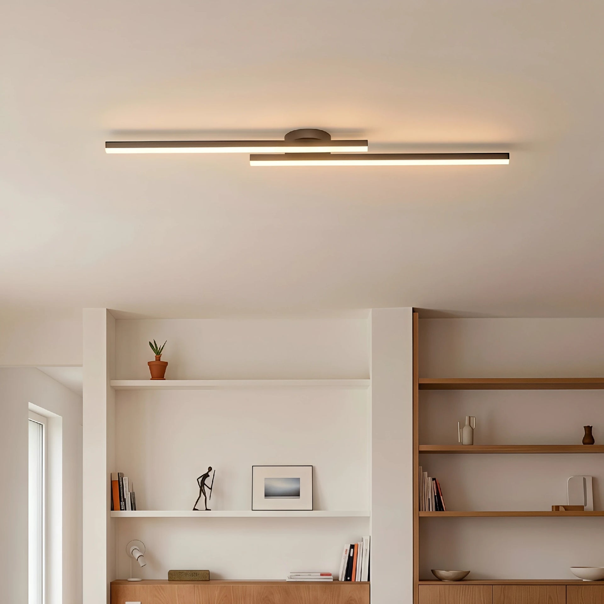 LumoraLicht LED Deckenleuchte Aluminium, moderne längliche Deckenlampe, 12W/24W/32W, 3000K–6000K, für Wohnzimmer Flur Schlafzimmer