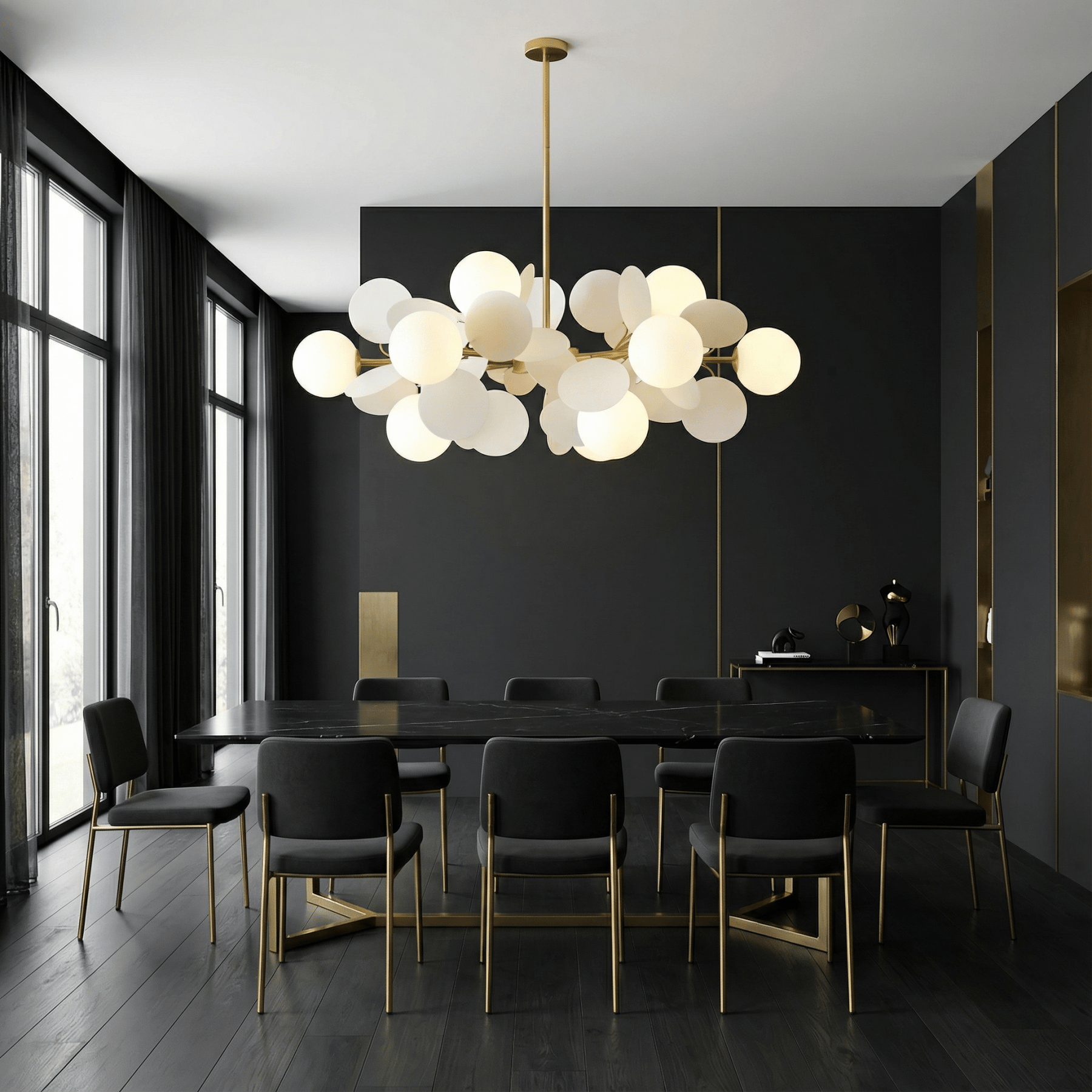 LumoraLicht Moderner Kronleuchter mit runden Glaskugeln - LumoraLicht