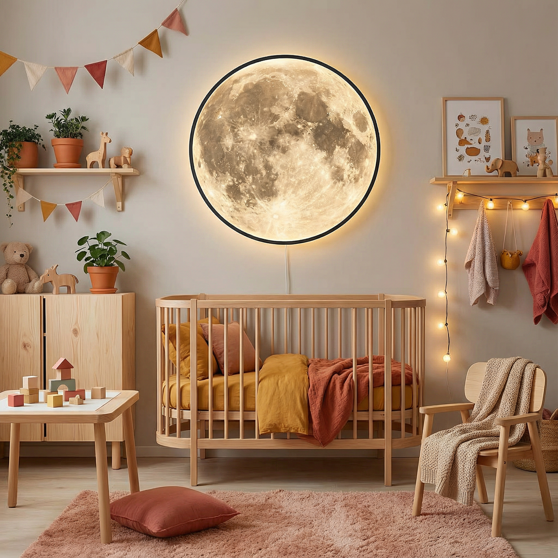 LumoraLicht Moderne runde Mond Wandlampe