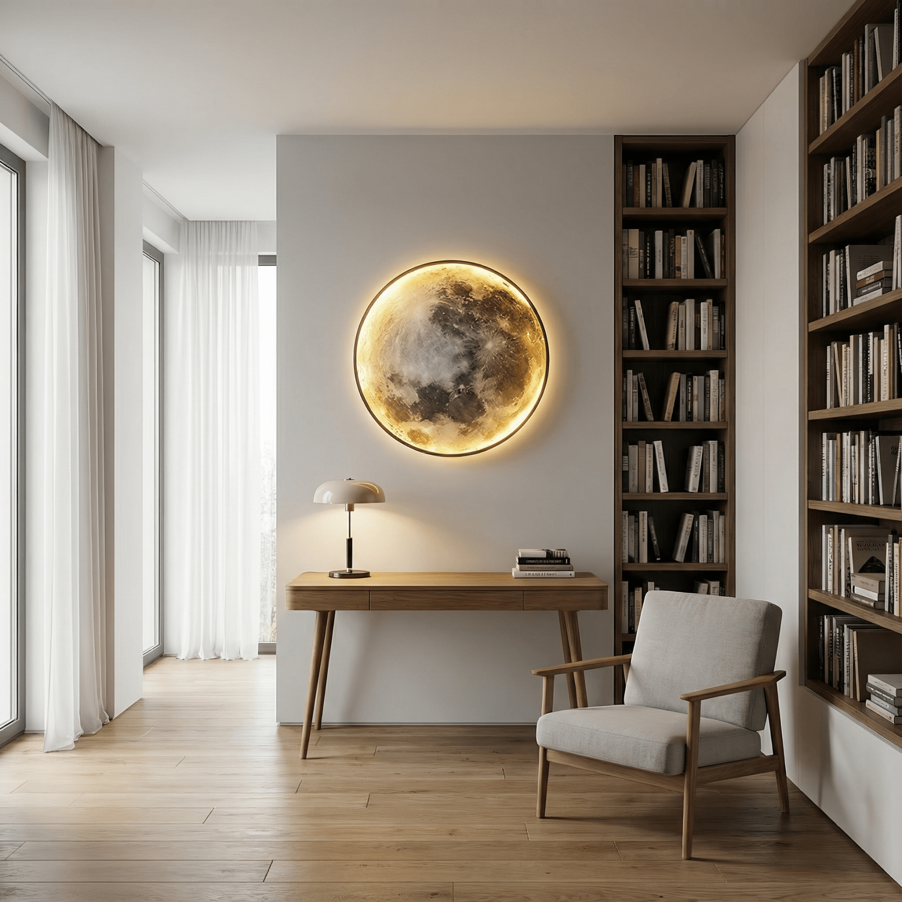 LumoraLicht Moderne runde Mond Wandlampe - LumoraLicht