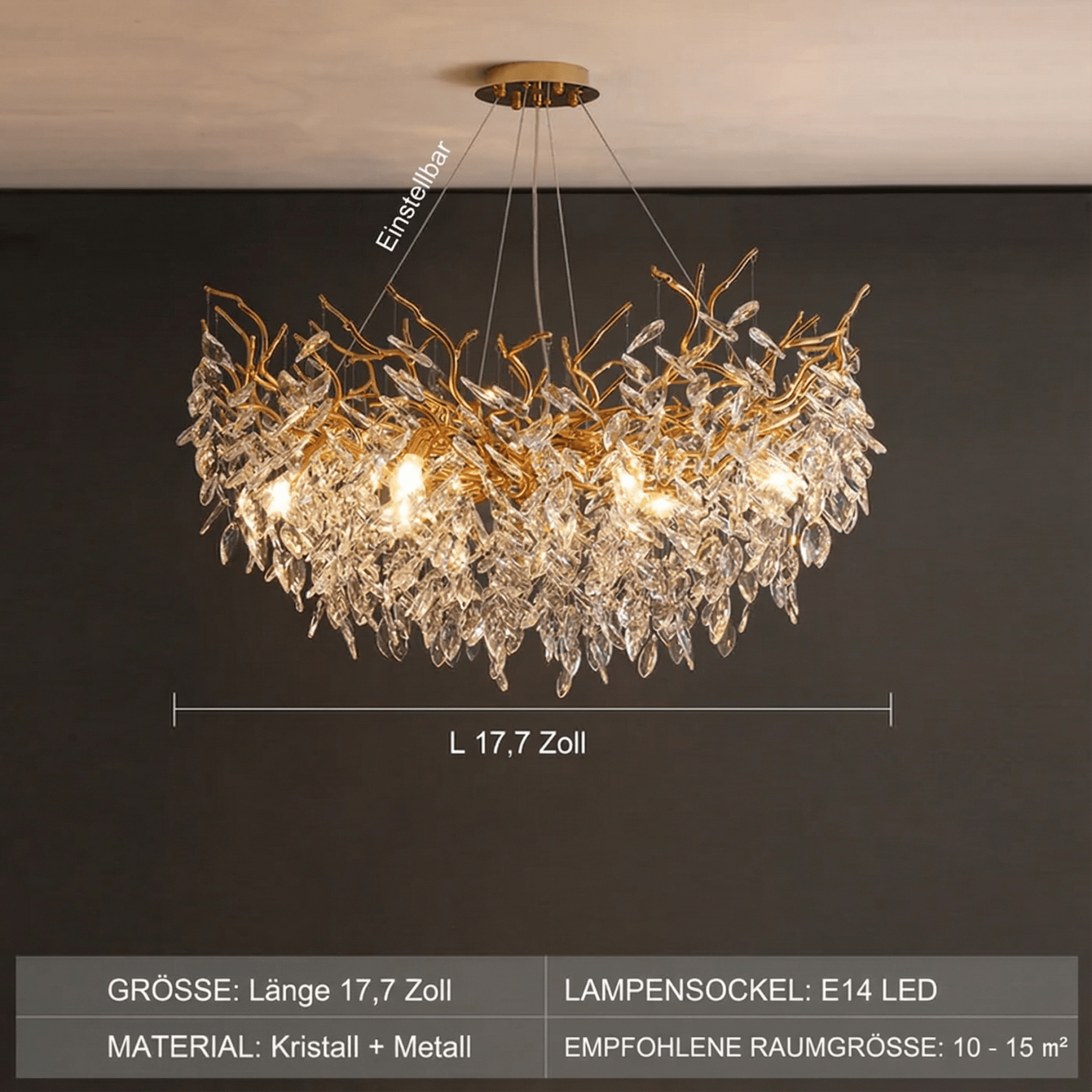 LumoraLicht Moderner Kristall Luxus Deckenleuchter - LumoraLicht