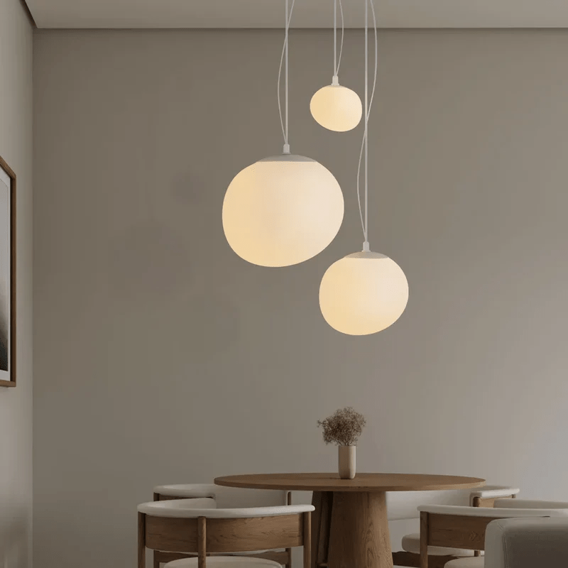 LumoraLicht Nordische Pendelleuchte Weiße Kieselsteine - LumoraLicht