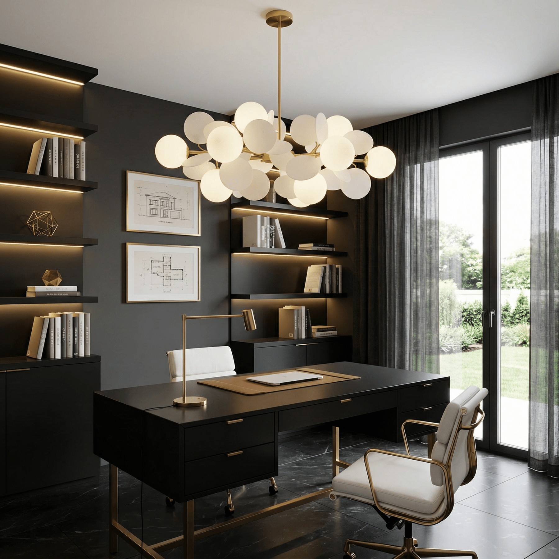 LumoraLicht Moderner Kronleuchter mit runden Glaskugeln - LumoraLicht