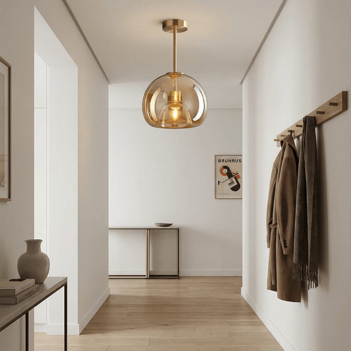 LumoraLicht Moderne Einfache Deckenleuchte Aus Kupfer Und Glas - LumoraLicht