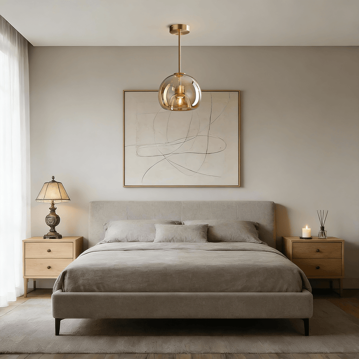 LumoraLicht Moderne Einfache Deckenleuchte Aus Kupfer Und Glas - LumoraLicht