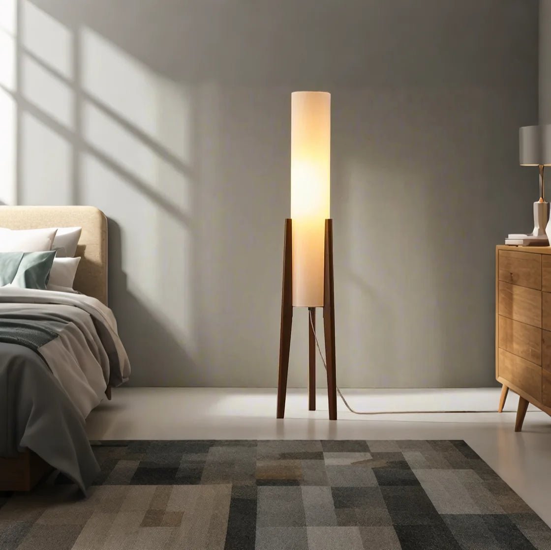 LumoraLicht Massive Walnussholz - Stehleuchte - LumoraLicht