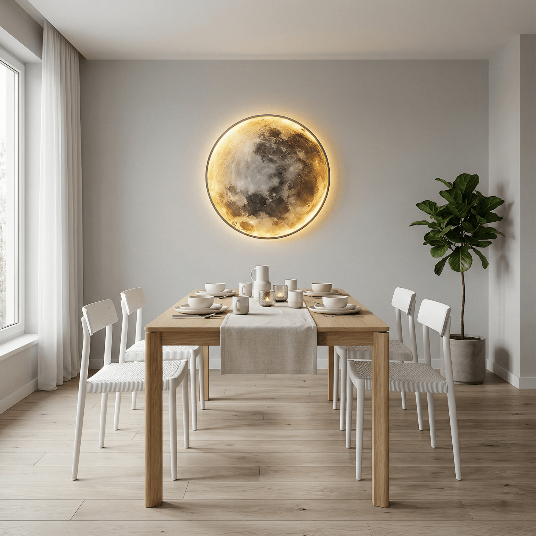 LumoraLicht Moderne runde Mond Wandlampe - LumoraLicht