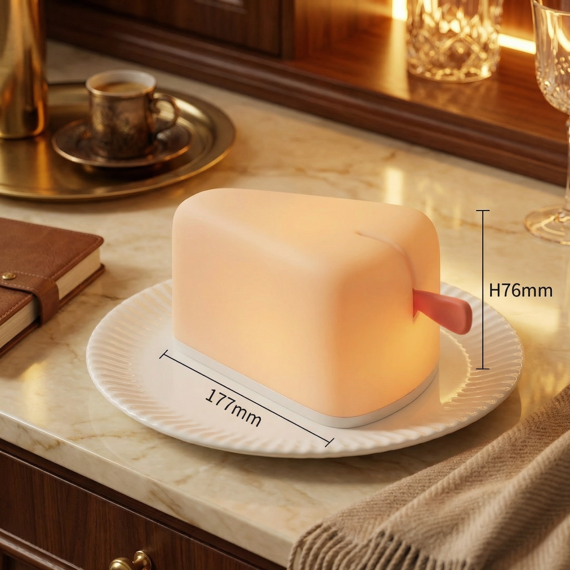 PAUSE – Butterkuchen-Lampe mit sanftem Atemlicht | Magnetisch, USB-C, warmweiß & dimmbares RGB – Stimmungslampe für Gemütlichkeit & Entspannung