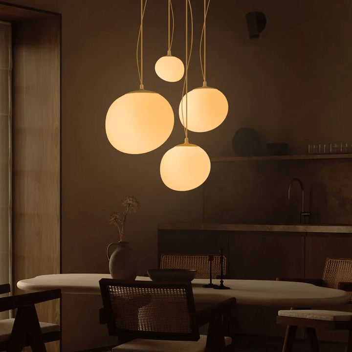 LumoraLicht Nordische Pendelleuchte Weiße Kieselsteine - LumoraLicht