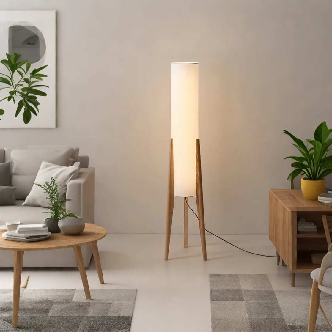 LumoraLicht Massive Walnussholz - Stehleuchte - LumoraLicht
