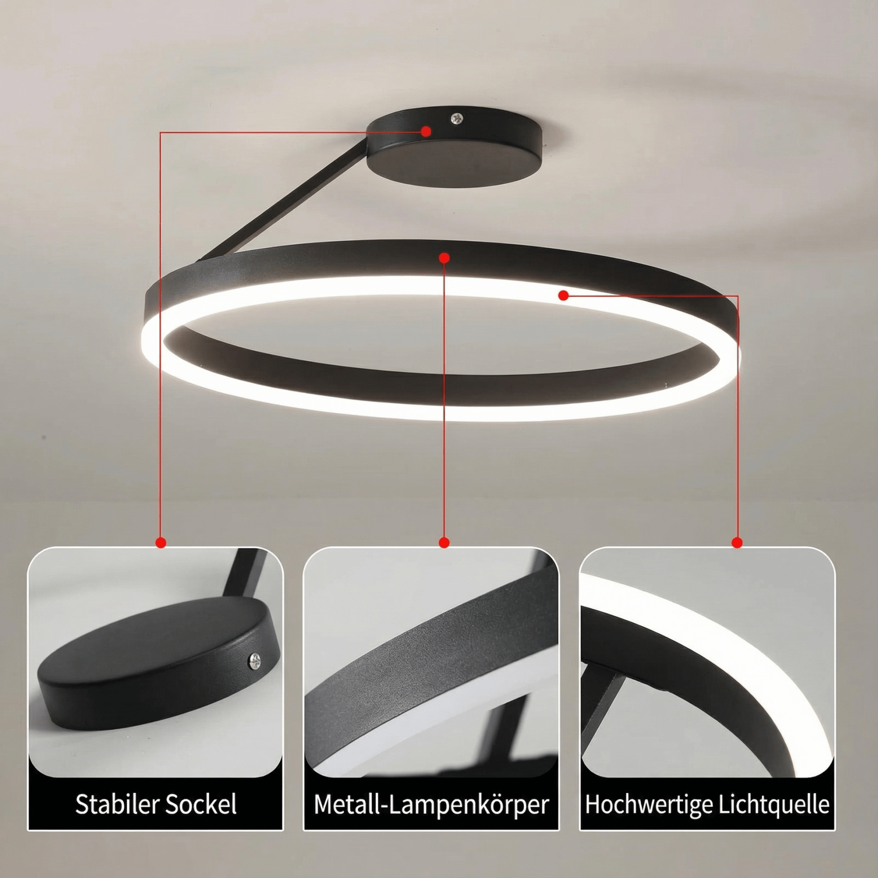 LumoraLicht Moderne runde Acryl - Deckenleuchte - LumoraLicht