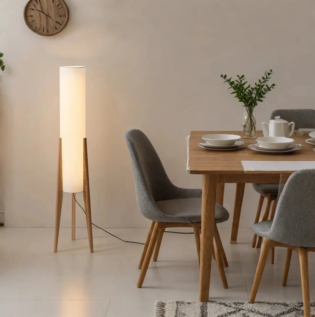 LumoraLicht Massive Walnussholz - Stehleuchte - LumoraLicht