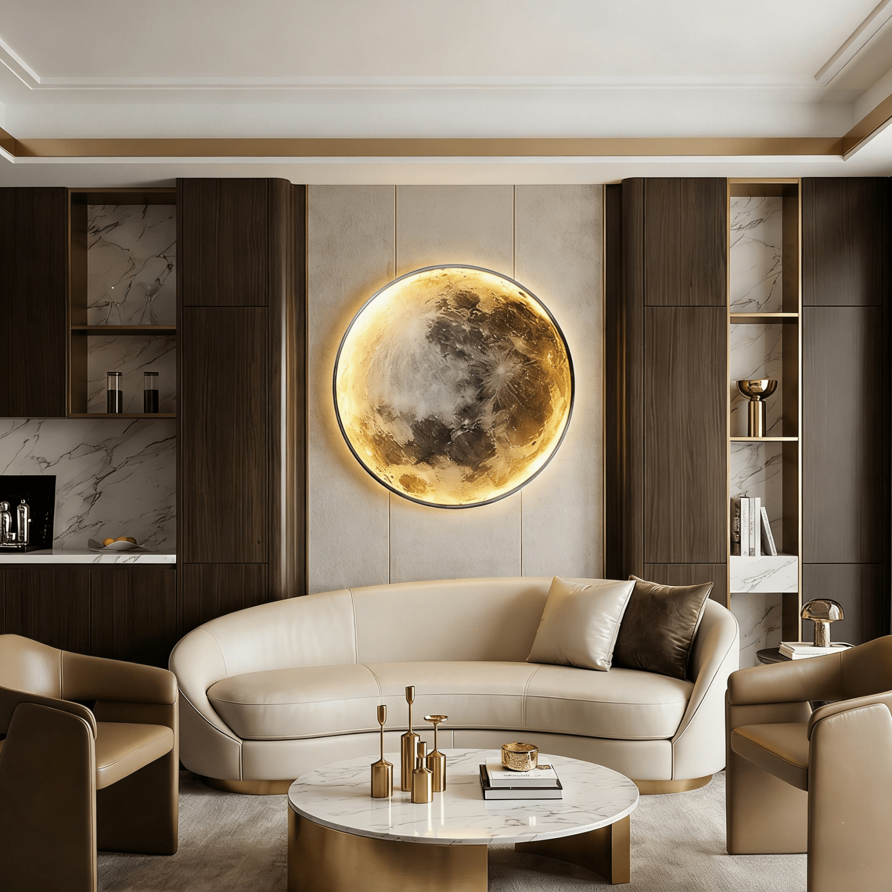 LumoraLicht Moderne runde Mond Wandlampe - LumoraLicht