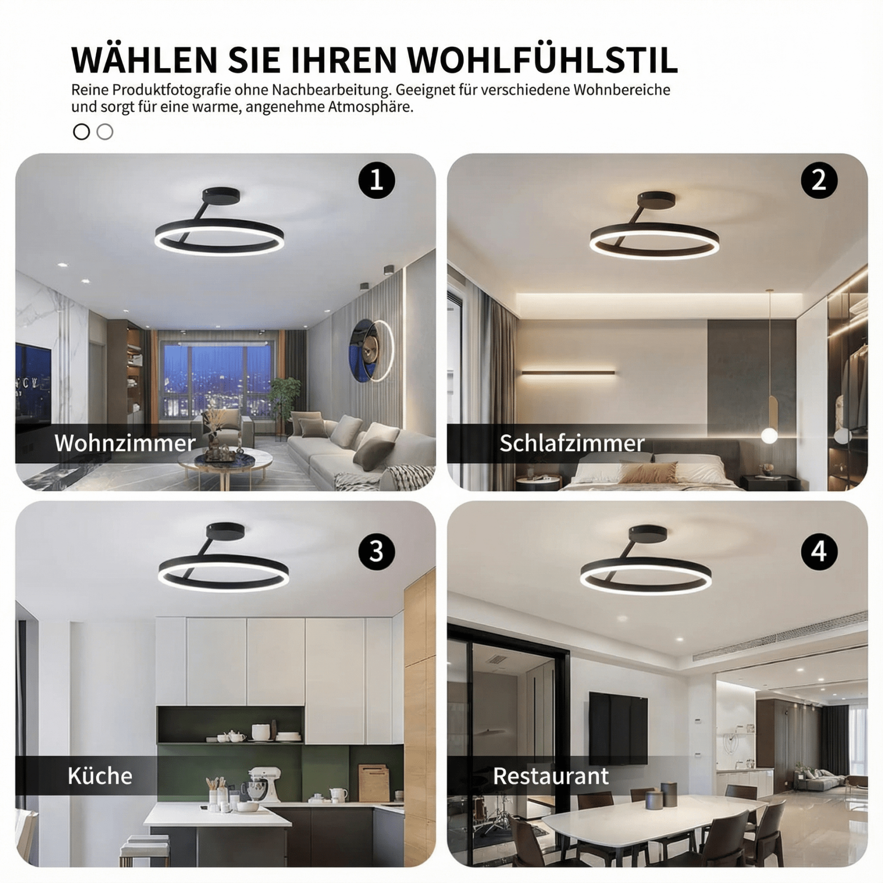 LumoraLicht Moderne runde Acryl - Deckenleuchte - LumoraLicht