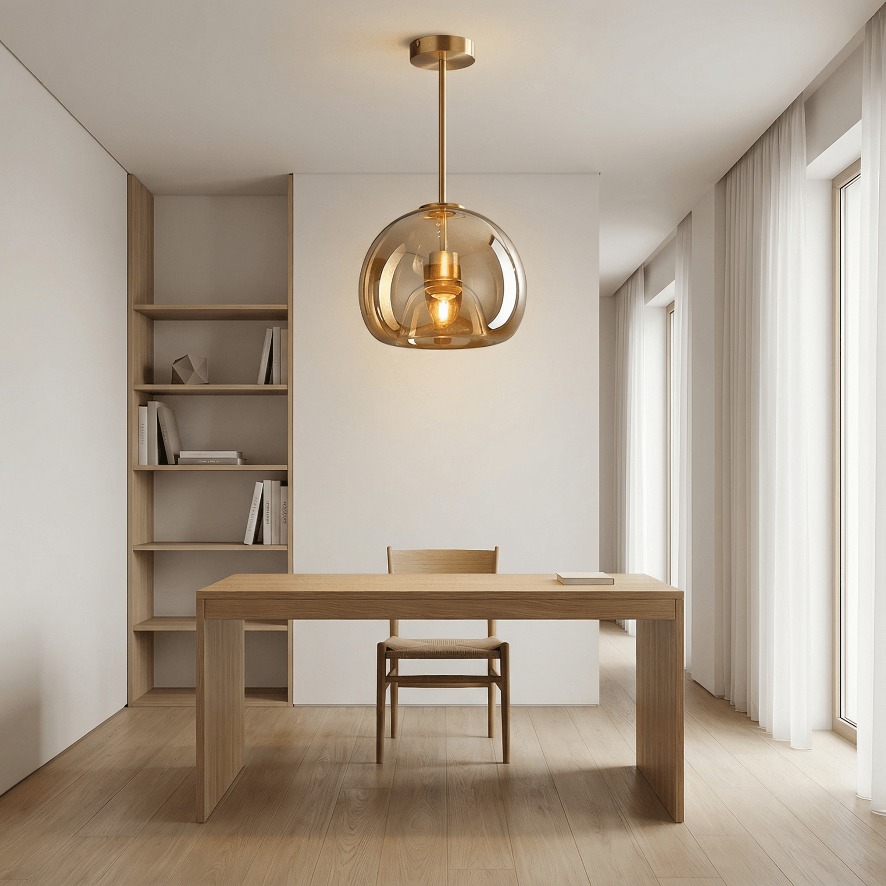 LumoraLicht Moderne Einfache Deckenleuchte Aus Kupfer Und Glas - LumoraLicht