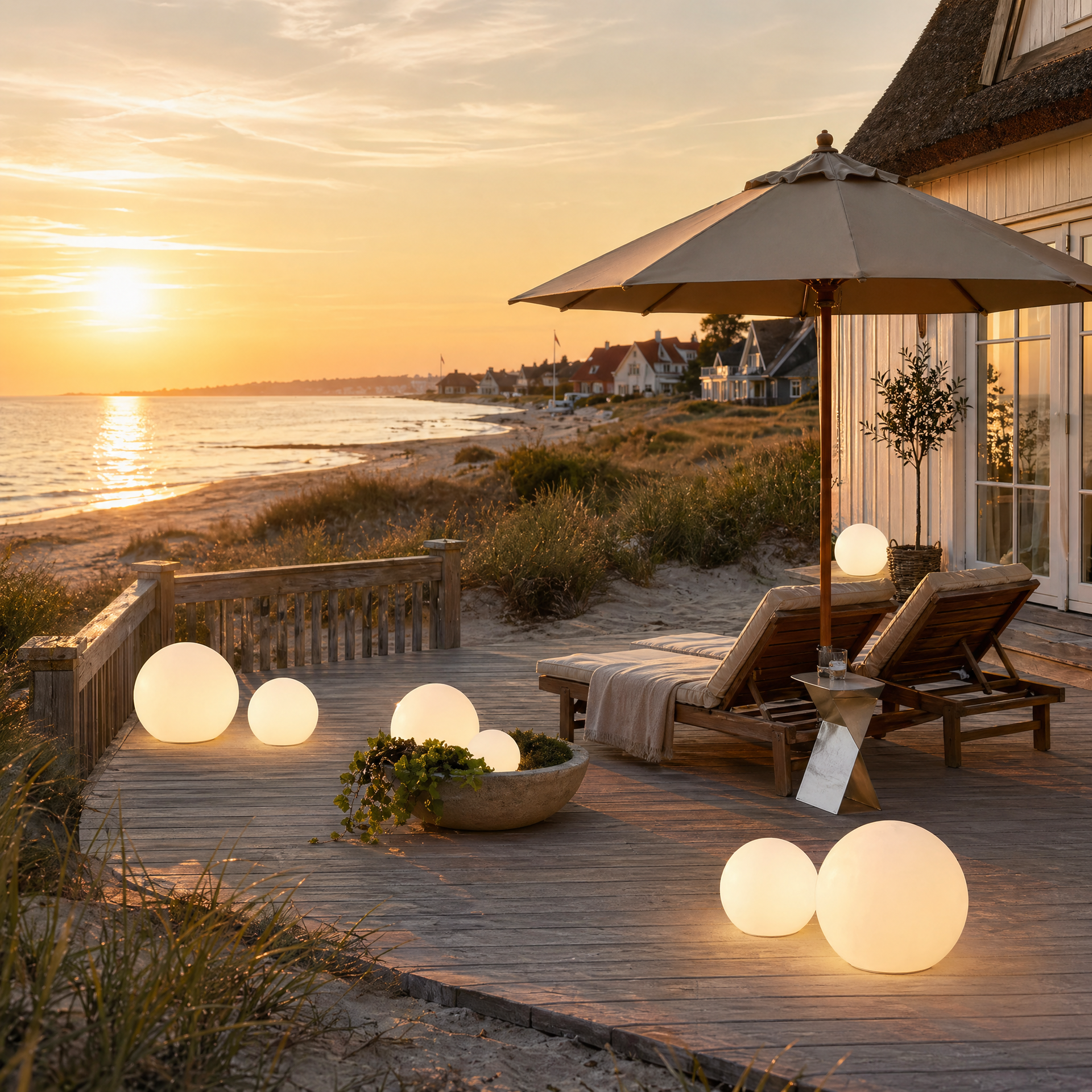 LumoraLicht - Solar Kugelleuchte für Garten & Terrasse – Modernes LED Ambientelicht mit Fernbedienung