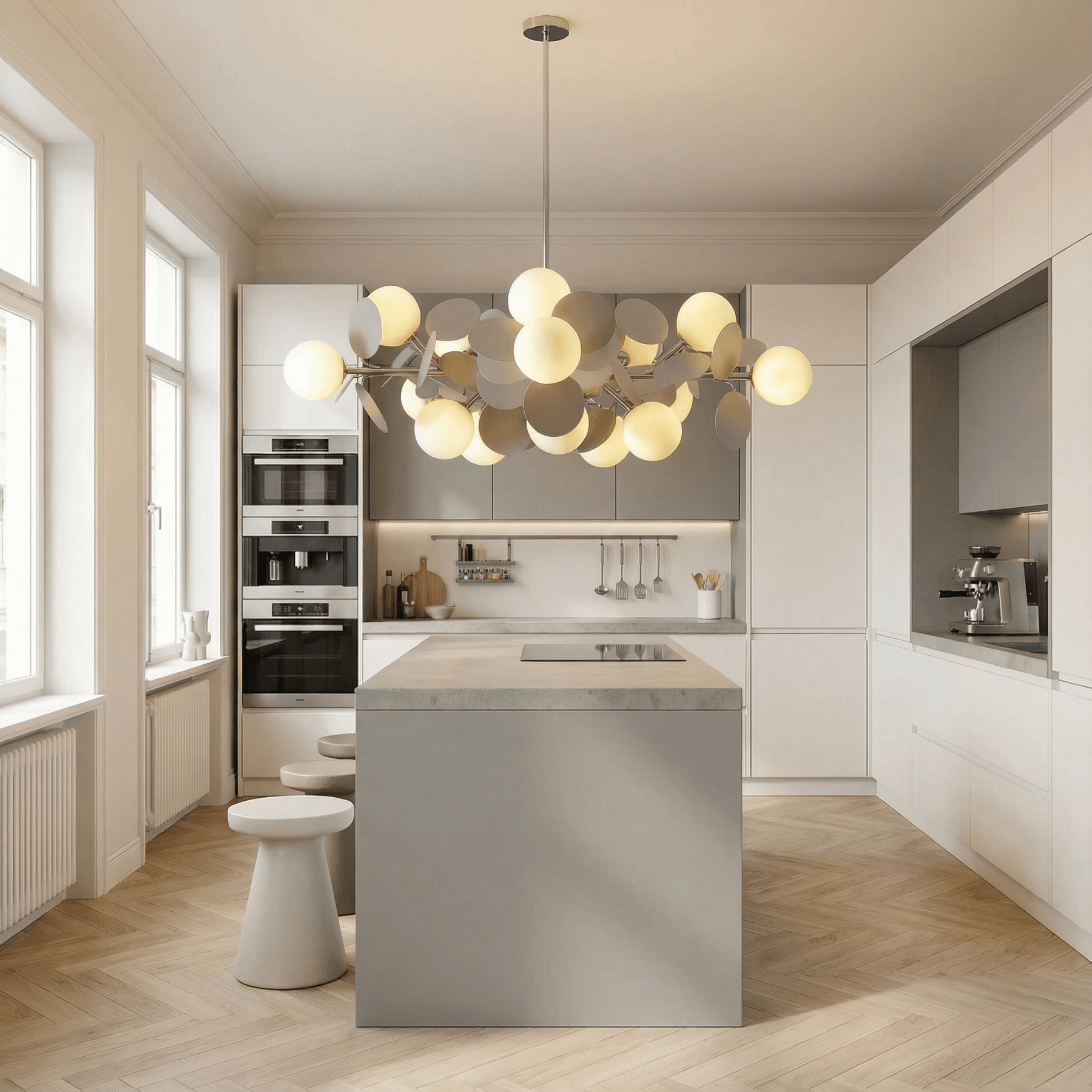 LumoraLicht Moderner Kronleuchter mit runden Glaskugeln - LumoraLicht