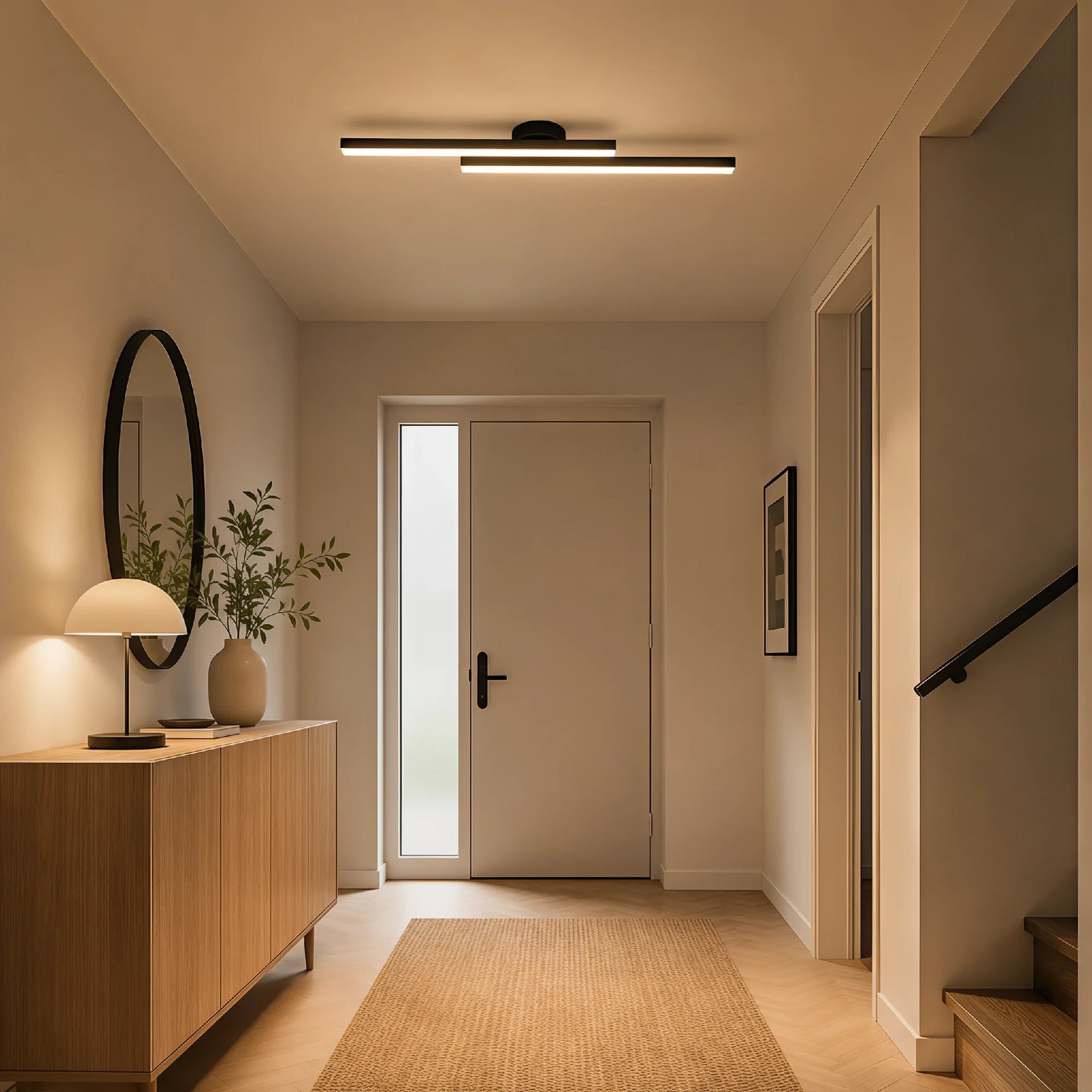 LumoraLicht LED Deckenleuchte Aluminium, moderne längliche Deckenlampe, 12W/24W/32W, 3000K–6000K, für Wohnzimmer Flur Schlafzimmer