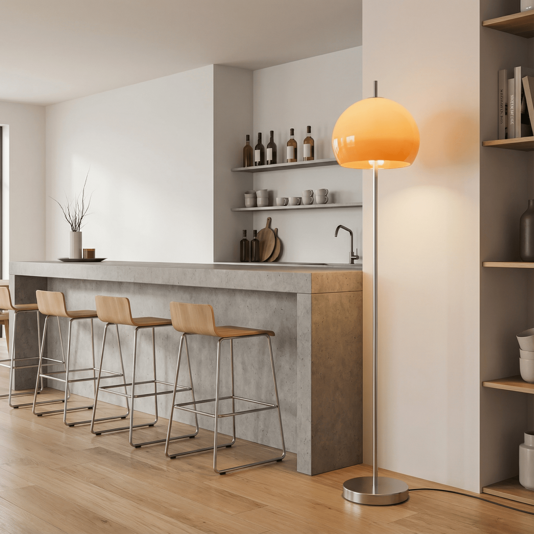 LumoraLicht Trendige runde Glas - Stehlampe - LumoraLicht